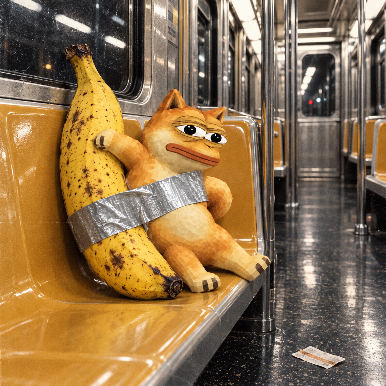 Comedian Dope riding in an empty subway car after the show